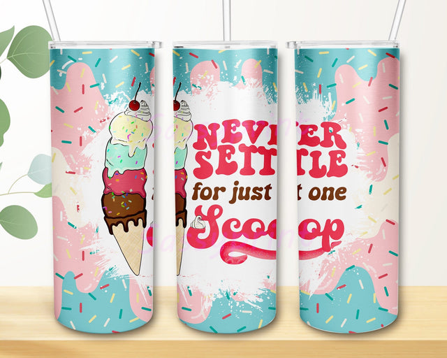 Ice Cream 20oz Skinny Tumbler Png, Ice cream Drips Tumbler Designs, Summer Tumbler, Colorful Summer Drink Sublimation sassyprint 