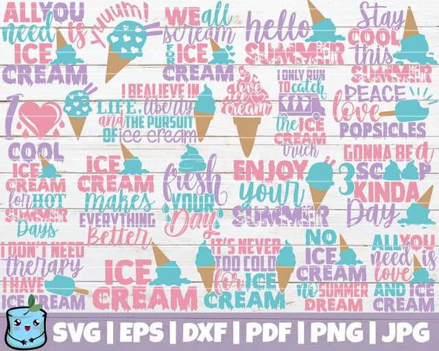 Ice Cream Bundle SVG MintyMarshmallows 