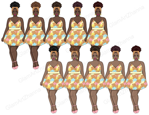 Ice Cream Clipart | Vacation Girl Illustration Set SVG GlamArtZhanna 