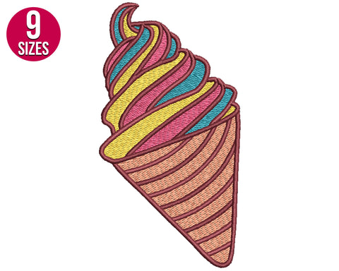 Ice Cream Cone Embroidery/Applique DESIGNS Nations Embroidery 