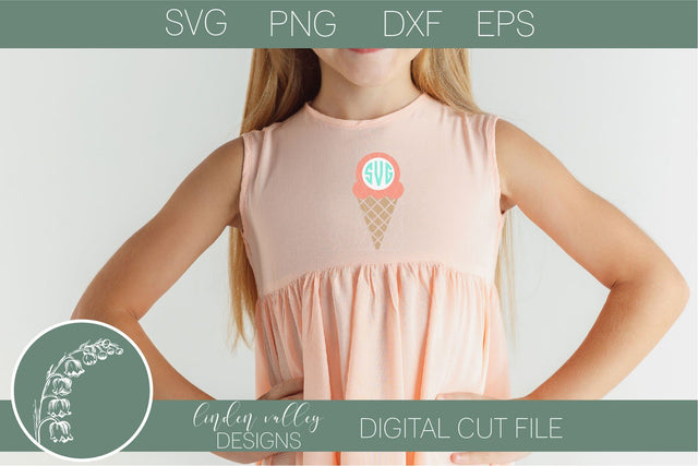 Ice Cream Cone Mini Bundle-Ice Cream Svg-Monogram SVG SVG Linden Valley Designs 