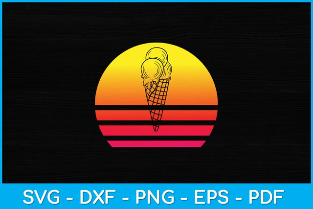 Ice Cream Cone Retro Style Vintage Svg Design SVG artprintfile 