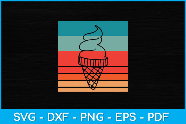 Ice Cream Cone Retro Style Vintage Svg Design SVG artprintfile 