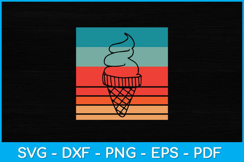 Ice Cream Cone Retro Style Vintage Svg Design SVG artprintfile 