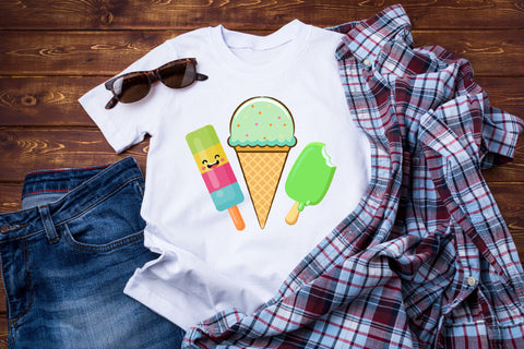 Ice Cream Cone Scoop Cherry Summer PNG Sublimation Rupkotha 