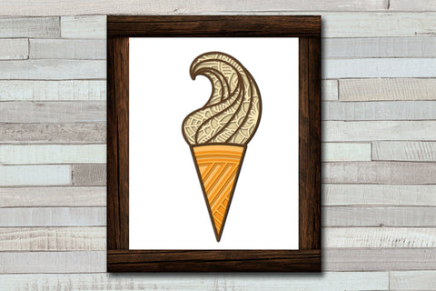 Ice Cream Cone SVG, 3d Layered Summer SVG. 3D Paper Elinorka 
