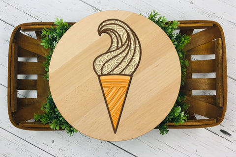 Ice Cream Cone SVG, 3d Layered Summer SVG. 3D Paper Elinorka 