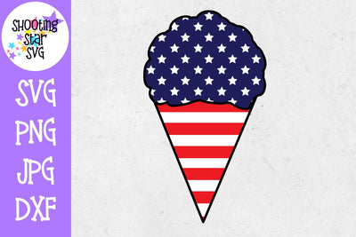 Ice Cream Cone with American Flag - Fourth of July SVG SVG ShootingStarSVG 