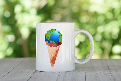 Ice Cream Cone World Melt Earth Day PNG Sublimation Rupkotha 