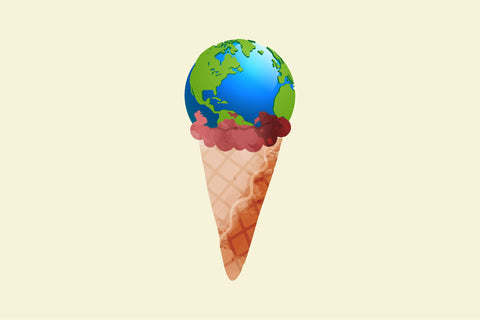 Ice Cream Cone World Melt Earth Day PNG Sublimation Rupkotha 