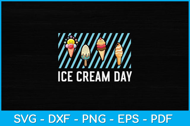 Ice Cream Day Frozen Vanilla Dessert Waffle Cone Svg Design SVG artprintfile 