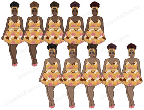 Ice Cream Girl Clipart | Retro Woman Graphics SVG GlamArtZhanna 