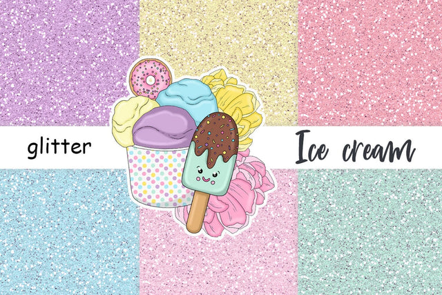 Ice Cream Glitter | Pastel Paper Textures Digital Pattern GlamArtZhanna 