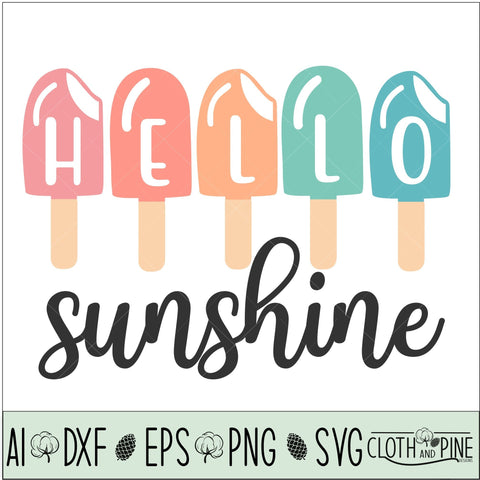 Ice Cream - Hello Sunshine SVG Cloth and Pine Designs 