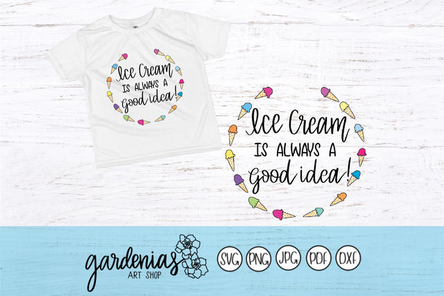 Ice Cream is Always a Good Idea / Ice Cream Wreath SVG Gardenias Art Shop 