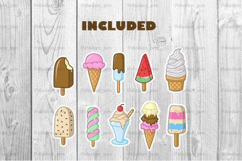 Ice Cream print & cut / Printable Stickers SVG dadan_pm 