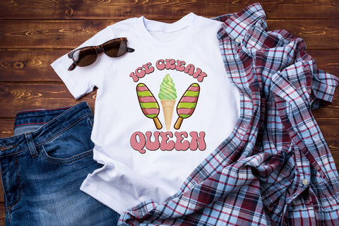 Ice Cream Queen Pink Summer Sublimation Sublimation Rupkotha 