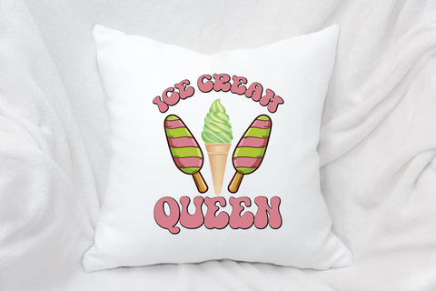 Ice Cream Queen Pink Summer Sublimation Sublimation Rupkotha 