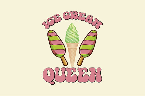 Ice Cream Queen Pink Summer Sublimation Sublimation Rupkotha 