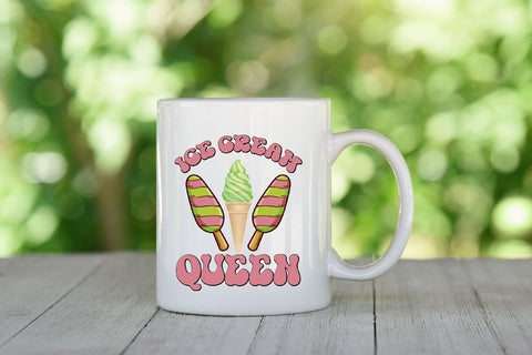 Ice Cream Queen Pink Summer Sublimation Sublimation Rupkotha 