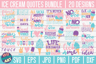 Ice Cream Quotes SVG Bundle | 20 designs SVG HQDigitalArt 