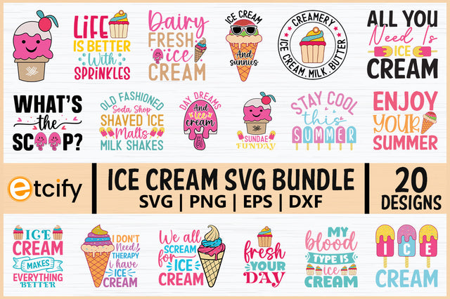 Ice Cream Sublimation Bundle, Ice Cream Cut File Sublimation etcify 