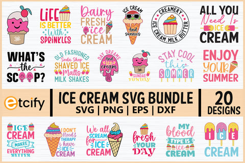 Ice Cream Sublimation Bundle, Ice Cream Cut File Sublimation etcify 
