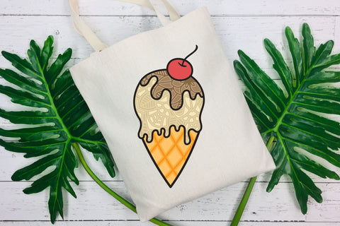 Ice Cream SVG, 3d Layered Summer SVG, Vacation SVG Cut File. 3D Paper Elinorka 