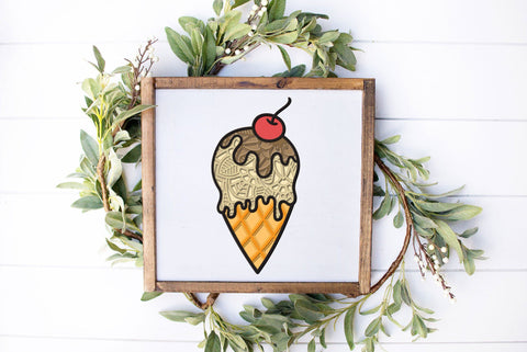 Ice Cream SVG, 3d Layered Summer SVG, Vacation SVG Cut File. 3D Paper Elinorka 