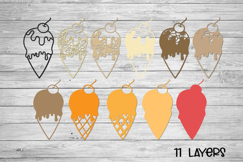 Ice Cream SVG, 3d Layered Summer SVG, Vacation SVG Cut File. 3D Paper Elinorka 