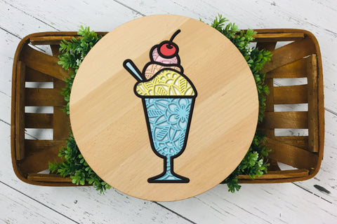 Ice Cream SVG Cup, 3d Layered Summer SVG, Vacation SVG Cut File. 3D Paper Elinorka 