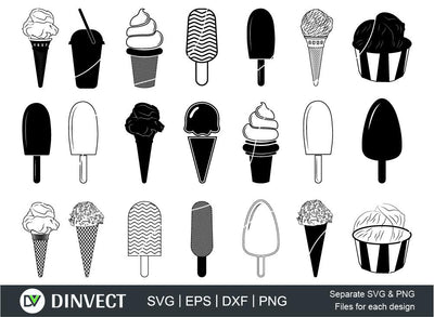 Ice cream SVG, Frozen yogurt SVG, Sorbet, Gelato, Clipart, Silhouette, Vector, SVG, Cricut, Design Space, Craft File, Cut File, Silhouette Studio SVG Dinvect 