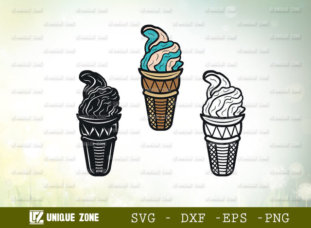 Ice Cream SVG, Ice Cream Cone Svg, Frozen yogurt Svg, Summer Svg, Sorbet Svg, Dessert Svg, Gelato Svg, Stick Ice Cream Svg, Ice Cream Monogram, SVG Unique Zone 