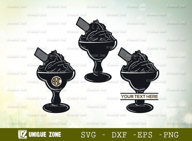 Ice Cream SVG Monogram, Ice Cream Cone Svg, Frozen yogurt Svg, Summer Svg, Sorbet Svg, Dessert Svg, Gelato Svg, Stick Ice Cream Svg, Ice Cream Monogram, SVG Unique Zone 