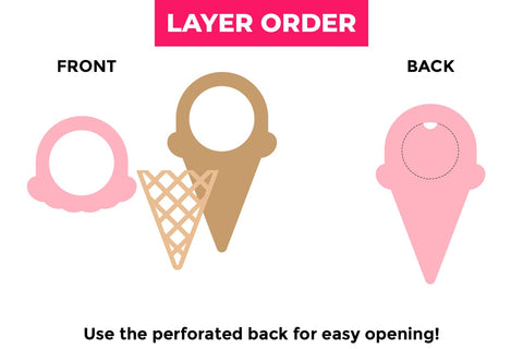 Ice Cream Treats Candy Dome Holder SVG Trio 3D Paper Risa Rocks It 