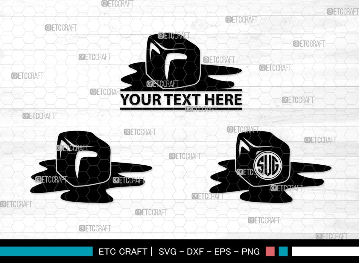 Ice Cube Monogram, Ice Cube Silhouette, Ice Cube SVG, Ice Svg, Melting ...