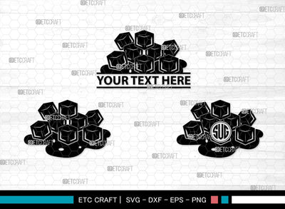 Ice Cube Monogram, Ice Cube Silhouette, Ice Cube SVG, Ice Svg, Melting Ice Svg, Cube Svg, Frozen Water Svg, SB00451 SVG ETC Craft 
