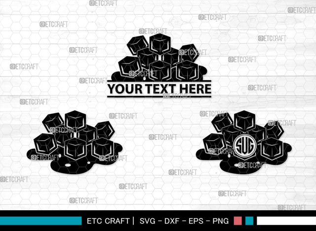 Ice Cube Monogram, Ice Cube Silhouette, Ice Cube SVG, Ice Svg, Melting Ice Svg, Cube Svg, Frozen Water Svg, SB00451 SVG ETC Craft 