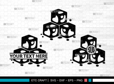 Ice Cube Monogram, Ice Cube Silhouette, Ice Cube SVG, Ice Svg, Melting Ice Svg, Cube Svg, Frozen Water Svg, SB00451 SVG ETC Craft 
