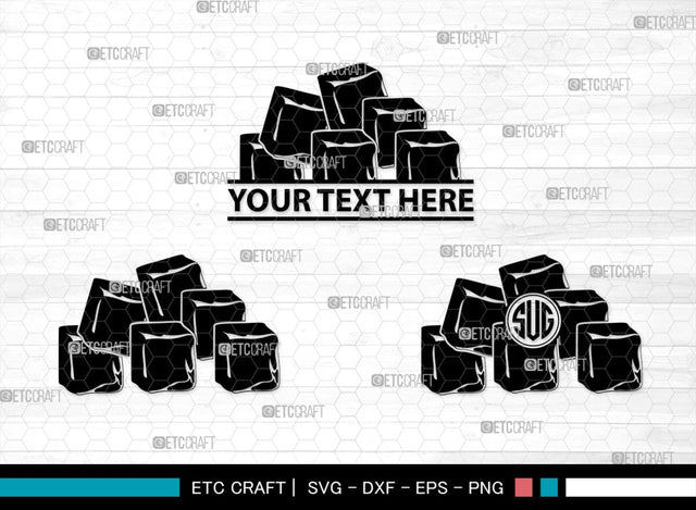 Ice Cube Monogram, Ice Cube Silhouette, Ice Cube SVG, Ice Svg, Melting Ice Svg, Cube Svg, Frozen Water Svg, SB00451 SVG ETC Craft 
