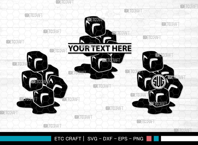 Ice Cube Monogram, Ice Cube Silhouette, Ice Cube SVG, Ice Svg, Melting Ice Svg, Cube Svg, Frozen Water Svg, SB00451 SVG ETC Craft 
