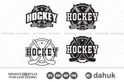 Ice Hockey Logo | hockey svg bundle | hockey silhouette clipart cuttable design svg png dxf & eps designs SVG dahukdesign 
