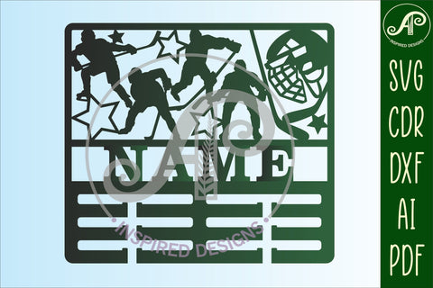 Ice Hockey medal holder Name svg laser cut template SVG APInspireddesigns 