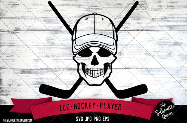 Ice Hockey Skull with Hat SVG File, Player SVG, Hockey svg,Commercial-Personal Use,Cricut,Silhouette Cameo,Vinyl Decal SVG Loveleen Kaur 