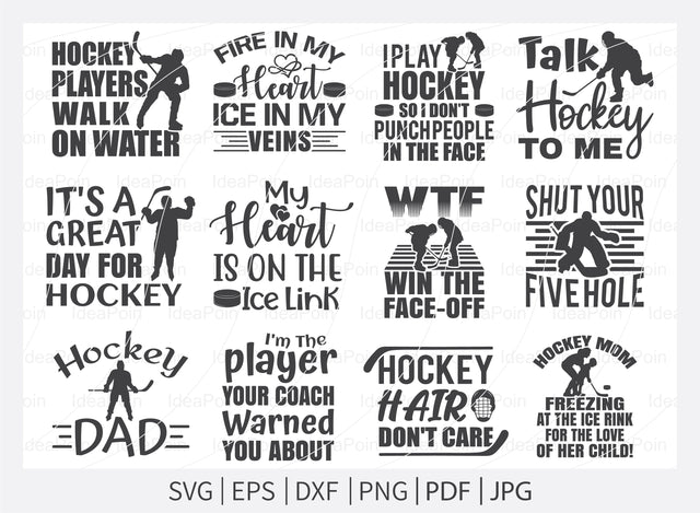 Ice Hockey SVG, Hockey Quotes Svg, Let's Watch Ice Hockey, Ice Hockey Bundle, Hockey Player, Hockey life clip art, Cut Files for crafters SVG Dinvect 