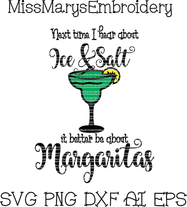 Ice Salt Margarita SVG MissMarysEmbroidery 