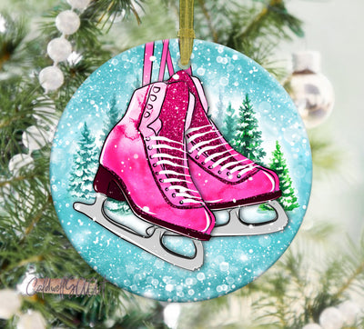 Ice Skate Ornament Png Sublimation Design, Merry Christmas Png, Christmas Ice Skate Ornament Png, Glitter Ornament Png, Digital Download Sublimation CaldwellArt 