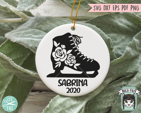 Ice Skate SVG, Ice Skates Cut File, Ice Skates Floral SVG, Ice Skates With Flowers SVG, Winter SVG File, Winter Sports SVG, Ice Skating SVG SVG Wild Pilot 