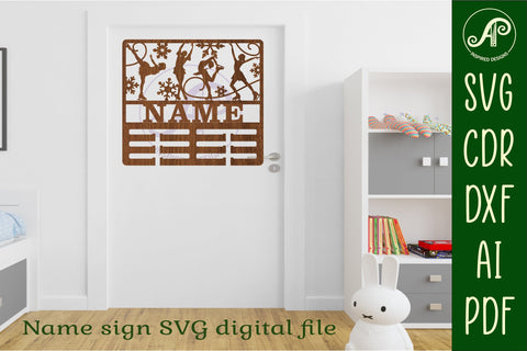 ice skater female medal holder Name svg laser cut SVG APInspireddesigns 