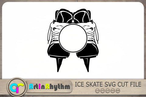Ice Skates Monogram Svg, Circle Monogram Svg, Ice Skates Svg, Hockey Svg, Ice Hockey Svg, Hockey Clipart, Hockey Shirt Design SVG Artinrhythm shop 